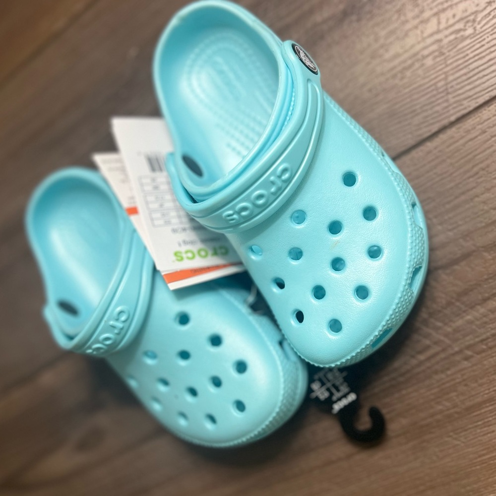 NWT Kids Light Blue Crocs